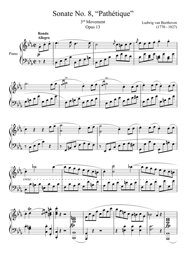 Sonata No. 8 Op. 13: III. Rondo