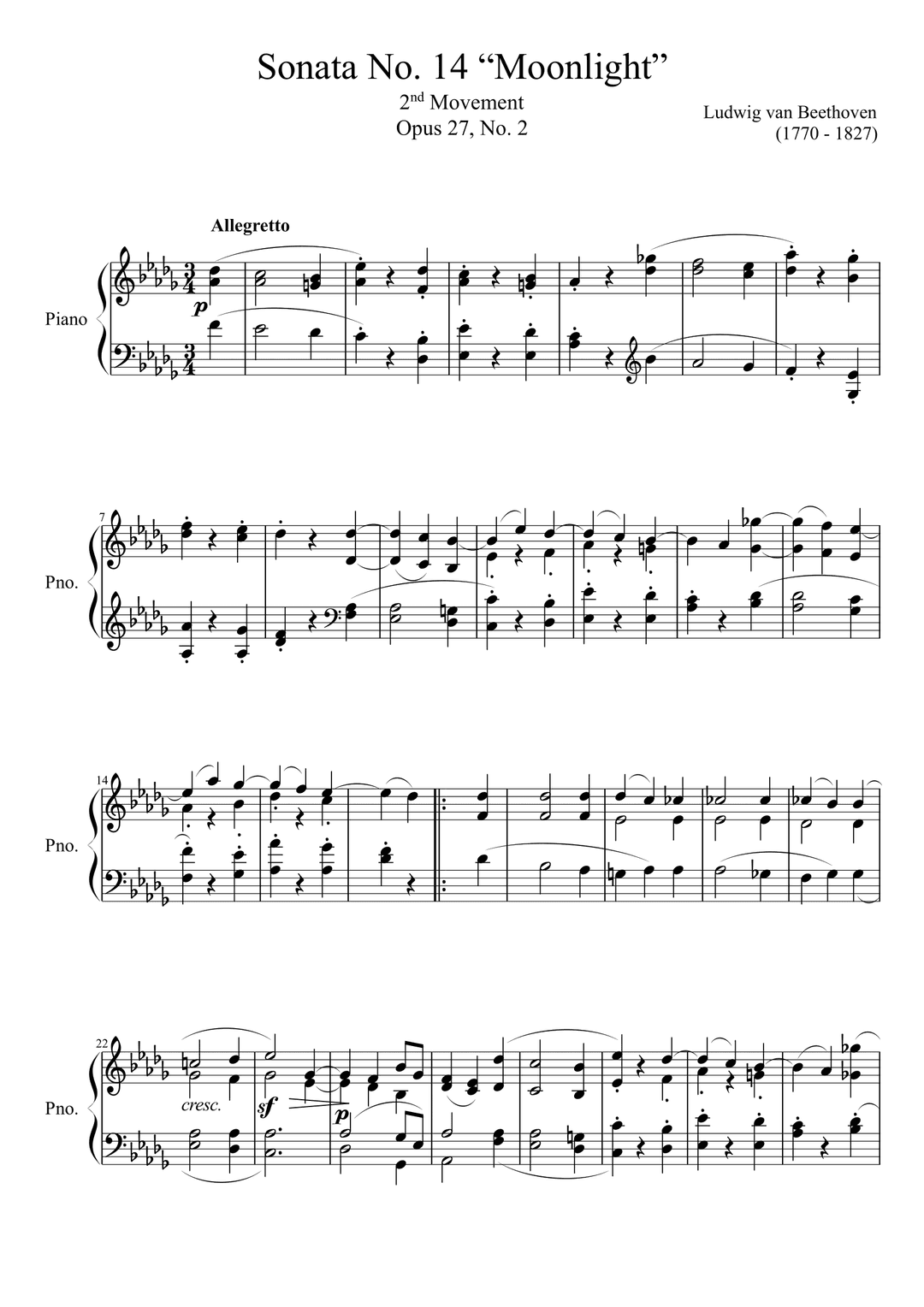 Sonata No.14, Op.27 No.2: II. Allegretto