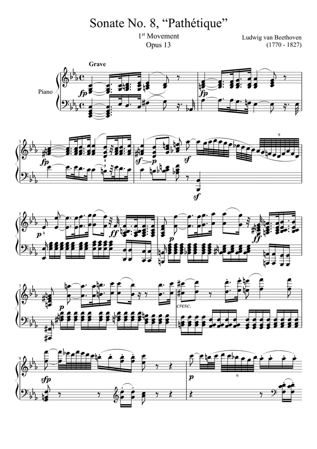 Sonata No. 8 Op. 13: I. Grave