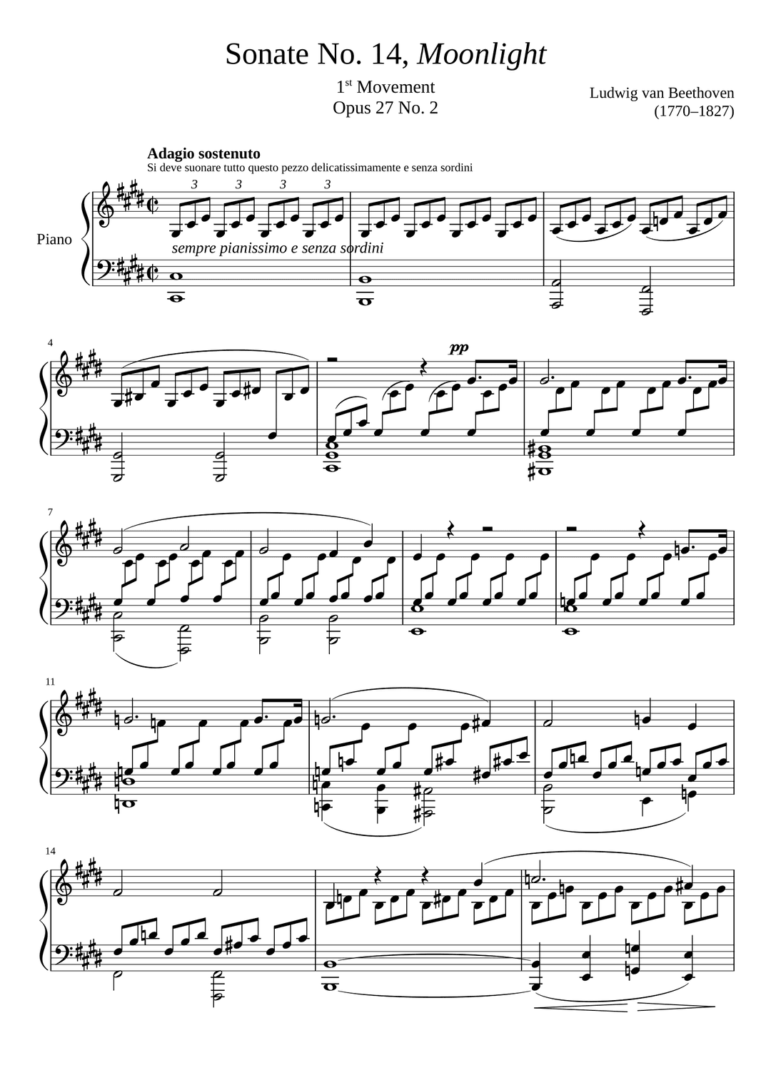 Sonata No.14, Op.27 No.2: I. Adagio sostenuto
