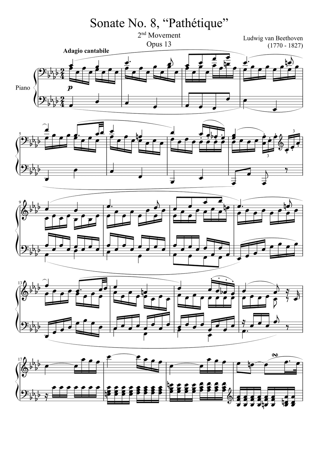 Sonata No. 8 Op. 13: II. Adagio sostenuto